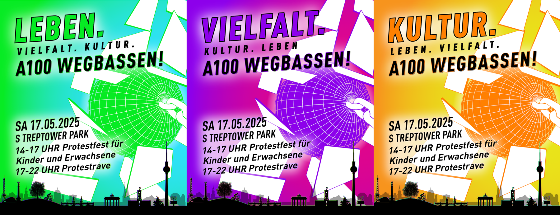 A100 wegbassen am 17.5.25 am Treptower Park