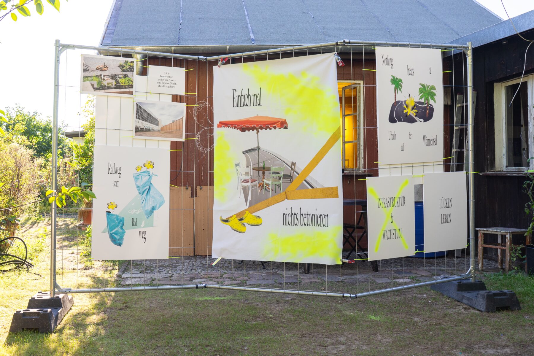 Installation im Rahmen der Ausstellung "Wem gehört die Stadt" von Finja Hansen
