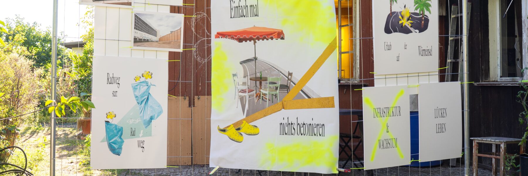 Installation im Rahmen der Ausstellung "Wem gehört die Stadt" von Finja Hansen