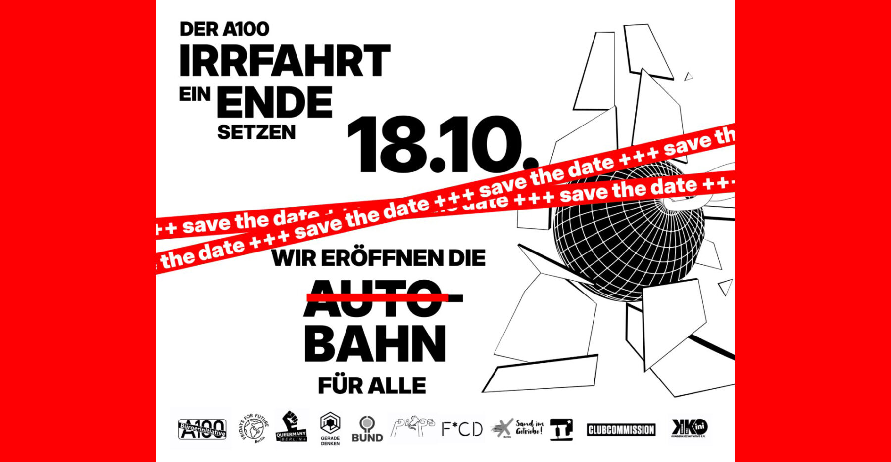 Demonstration auf der A100 am 18. Oktober 2025 in Berlin