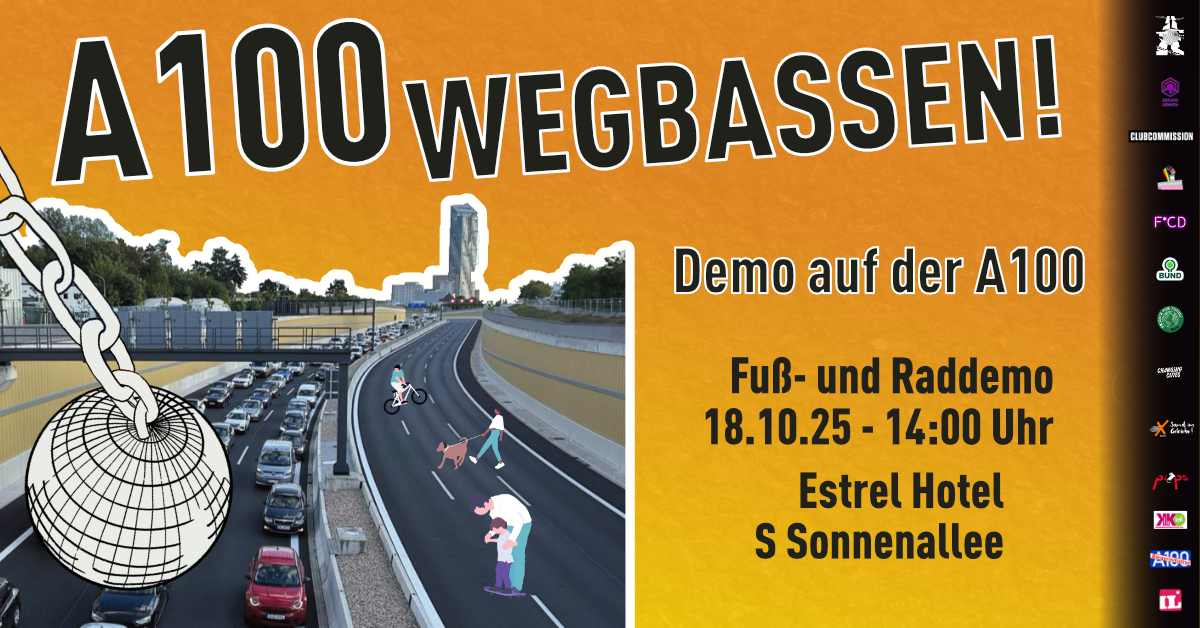 A100 wegbassen auf dem 16. Abschnitt der A100 am 18.10.
