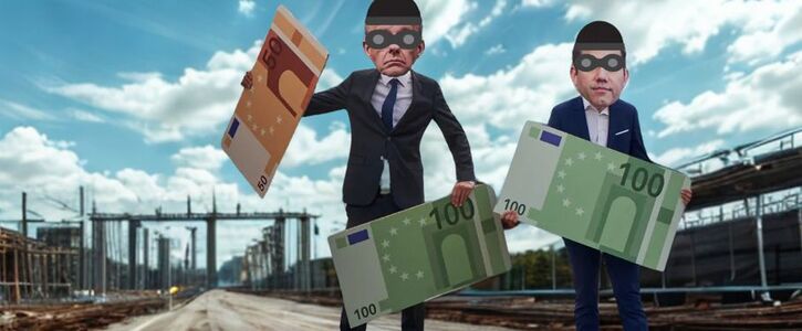 Merz-und-Klingbeil-auf-der-Autobahnbaustelle_