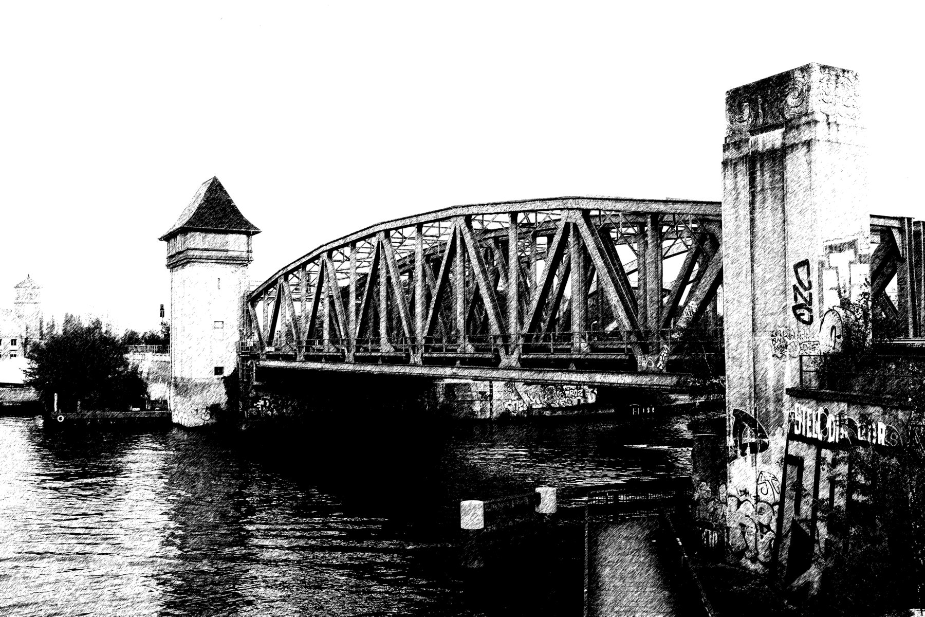 Grafische Bearbeitung des Fotos des Elsenbrücke (Foto: Spyrosdrakopoulos)