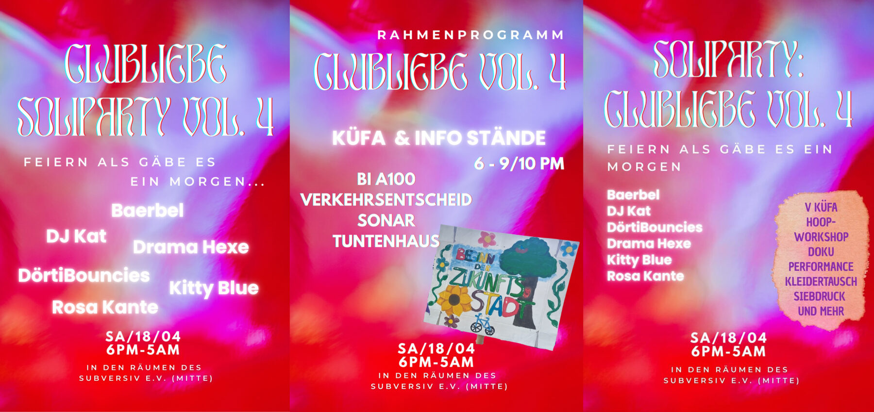 Clubliebe Soliparty im Subversiv (Brunnenstr.; U-Bhf. Rosenthaler Platz)