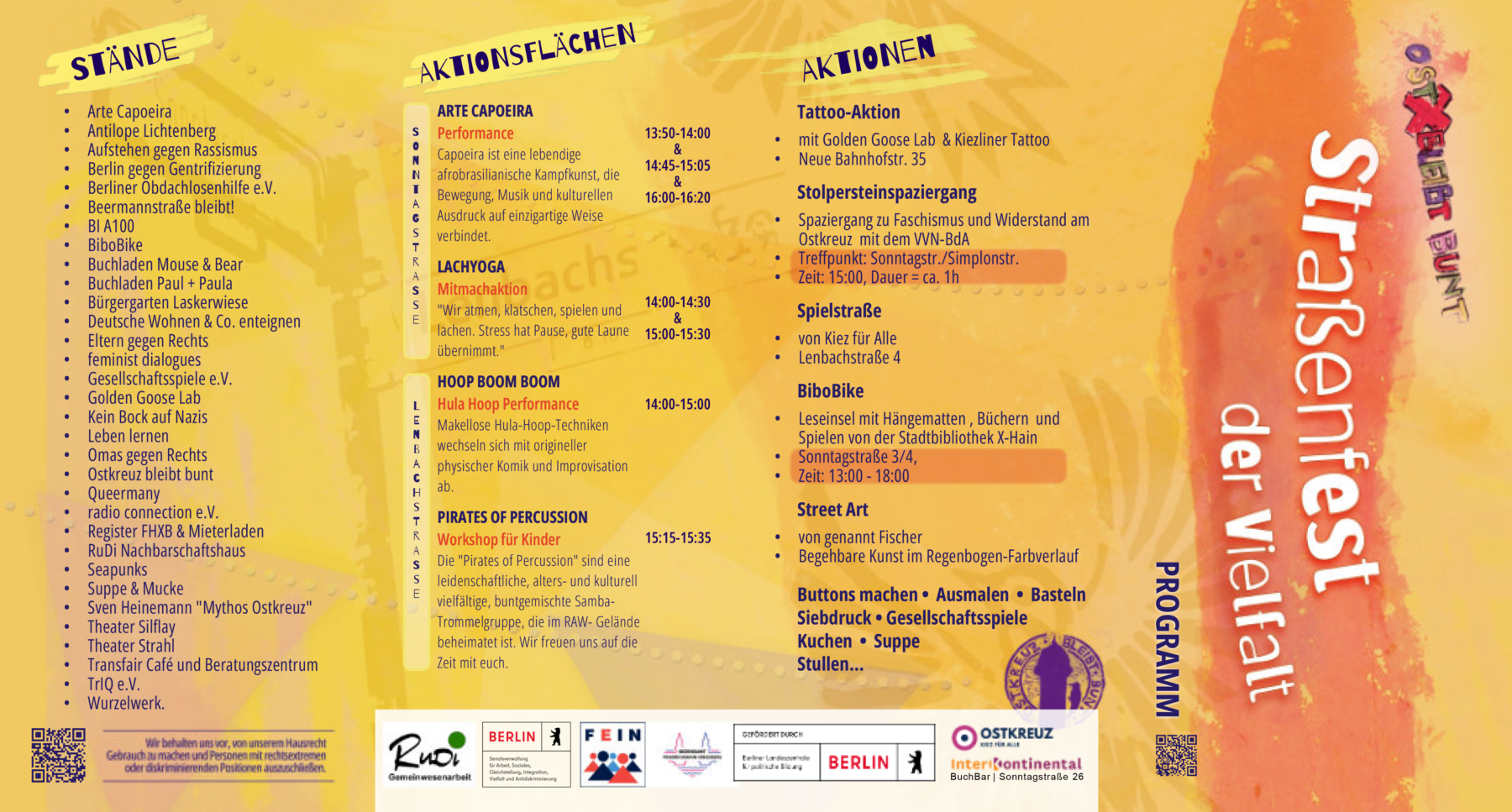 Programm des Straßenfests Ostkreuz bleibt bunt am 9.5.26
