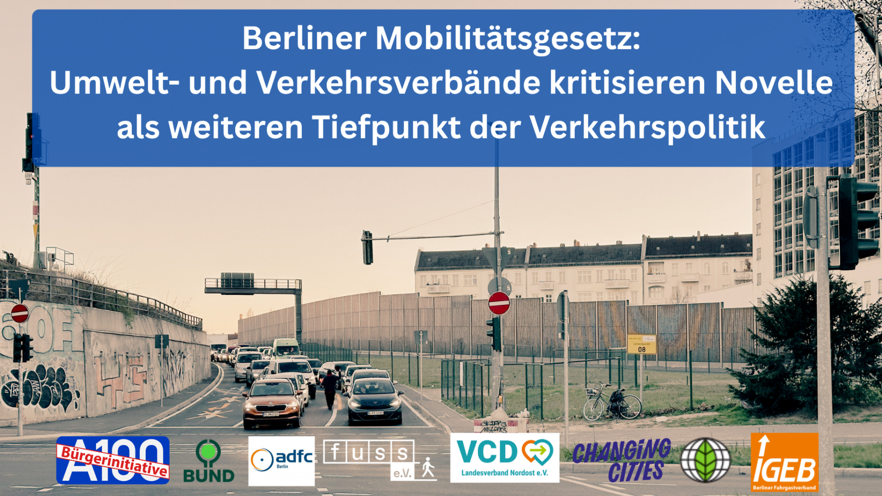 Pressemitteilung: Berliner Mobilitätsgesetz: Umwelt- und Verkehrsverbände kritisieren Novelle als weiteren Tiefpunkt der Verkehrspolitik
