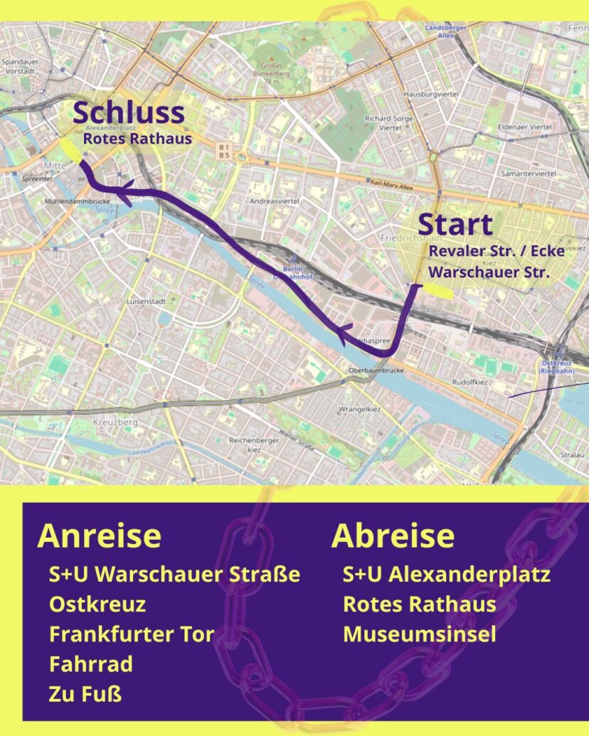 Route des Demozugs A100 wegbassen